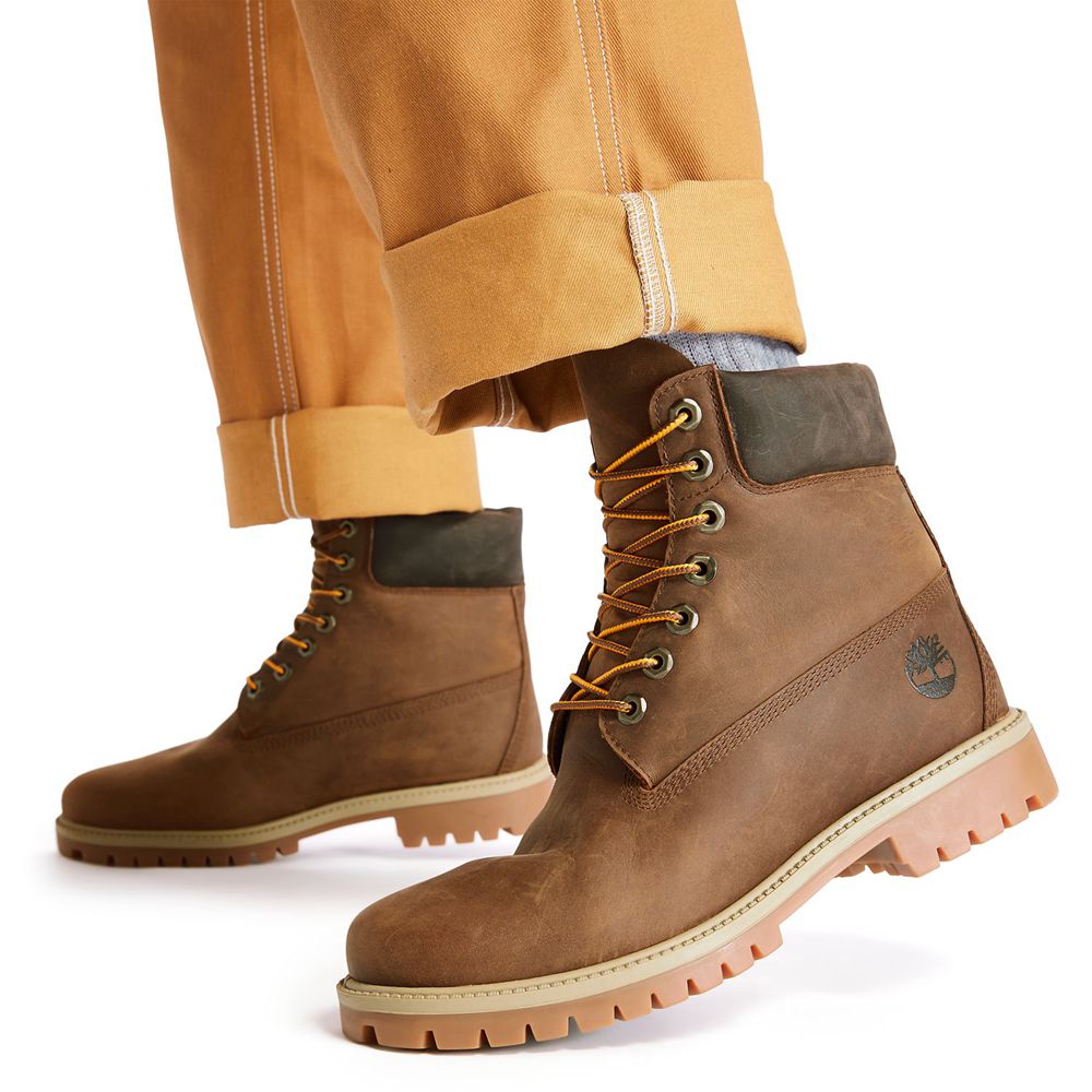 Bocanci 6-Inch Timberland Barbati Maro - Heritage Ek+ Waterproof - Romania - NBGQFM965